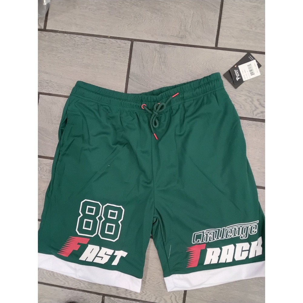 Copper Rivet Active Mens Green Challenge Track Shorts 88 Fast Mesh Lined XL New